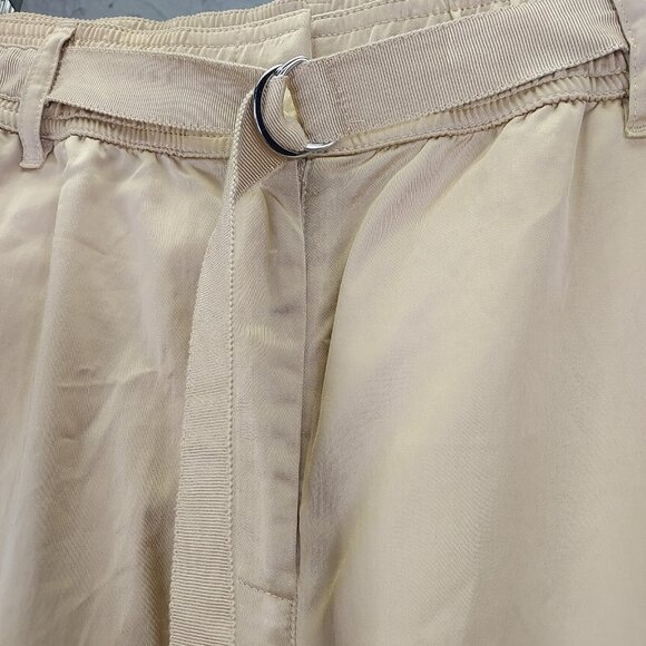 Lafayette 148 Ankle Pants Large Urbane Satin Cloth Dekalb Pull-On D-Ring Belt - Picture 5 of 16